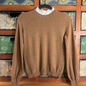 Sezane Women's Brown Crewneck Sweater